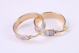 22 mm Round Creole Hoop, Two Tone Shimmer Finish, Earrings Made from 9ct Yellow Gold