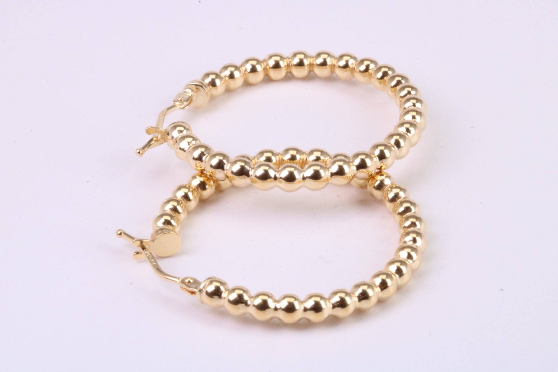 28 mm Round Hoop Creole Earrings Made from 9ct Yellow Gold