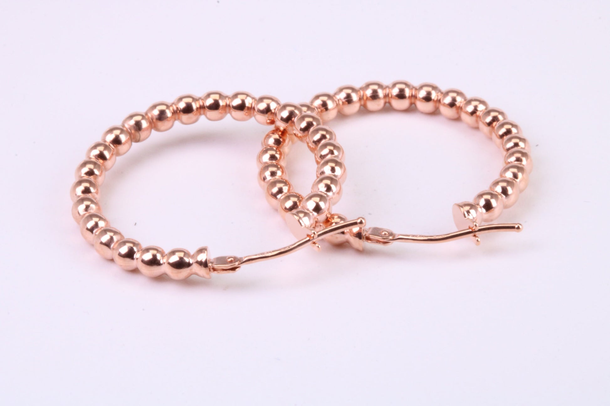 Rose Gold 28 mm Round Hoop Creole Earrings Made from 9ct Rose Gold