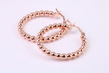 Rose Gold 28 mm Round Hoop Creole Earrings Made from 9ct Rose Gold