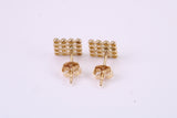 6 mm Square Stud Earrings Made from Solid 9ct Yellow Gold