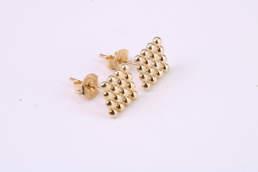 6 mm Square Stud Earrings Made from Solid 9ct Yellow Gold