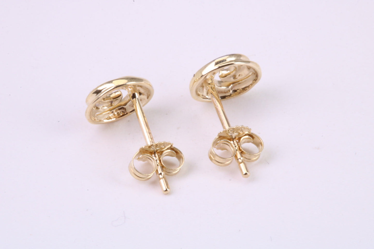 Natural Diamonds set Stud Earrings Made from Solid Yellow Gold, British Hallmarked