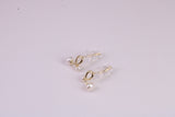 Natural Round Pearl set Stud Earrings, set in Solid Silver, 18ct Yellow Gold Pated, Comfortable Rubber Backings