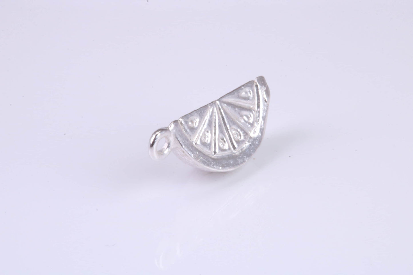 Slice of Melon Charm, Traditional Charm, Made from Solid 925 Grade Sterling Silver, Complete with Attachment Link