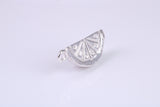 Slice of Orange Charm, Traditional Charm, Made from Solid 925 Grade Sterling Silver, Complete with Attachment Link