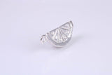 Slice of Melon Charm, Traditional Charm, Made from Solid 925 Grade Sterling Silver, Complete with Attachment Link