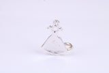 Party Dress Charm, Traditional Charm, Made from Solid 925 Grade Sterling Silver, Complete with Attachment Link