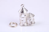 Castle Charm, Traditional Charm, Made from Solid 925 Grade Sterling Silver, Complete with Attachment Link