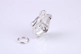Bull Dog Charm, Traditional Charm, Made from Solid 925 Grade Sterling Silver, Complete with Attachment Link