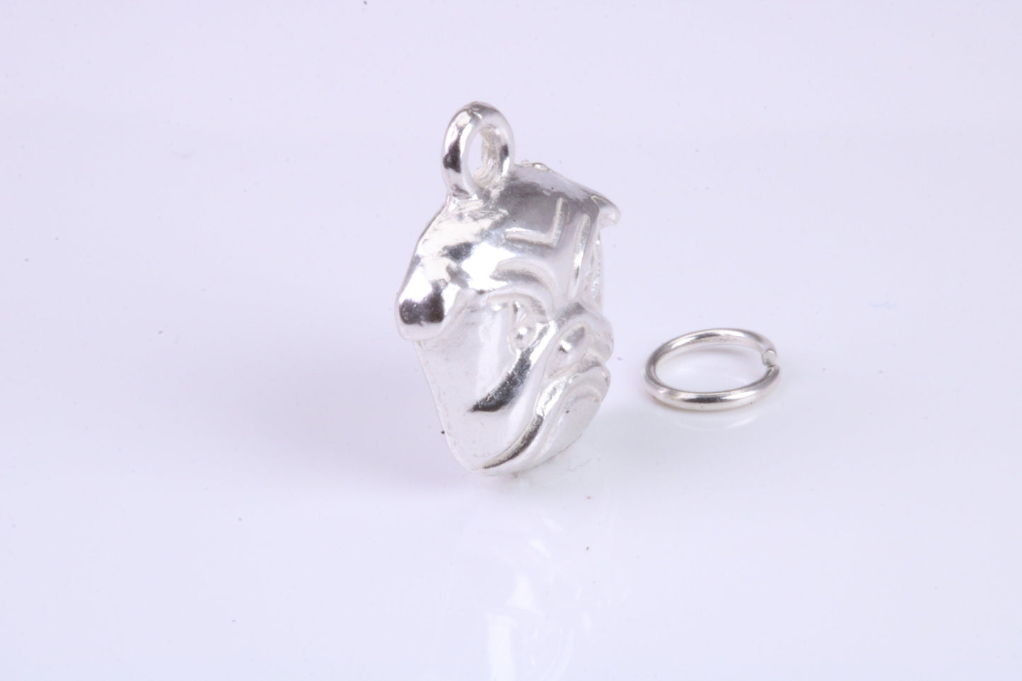 Bull Dog Charm, Traditional Charm, Made from Solid 925 Grade Sterling Silver, Complete with Attachment Link