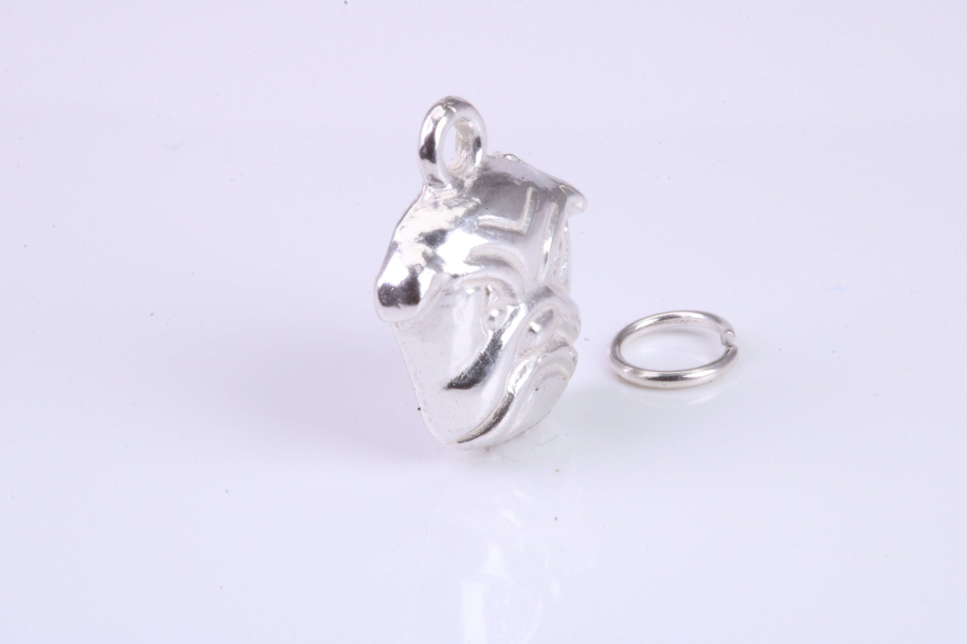 Bull Dog Charm, Traditional Charm, Made from Solid 925 Grade Sterling Silver, Complete with Attachment Link