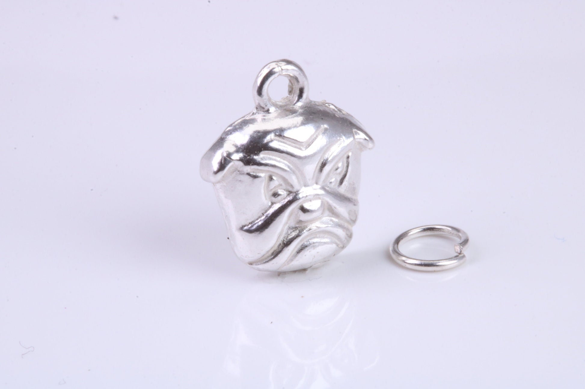 Bull Dog Charm, Traditional Charm, Made from Solid 925 Grade Sterling Silver, Complete with Attachment Link