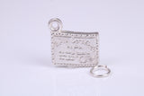 Birth Certificate Charm, Traditional Charm, Made from Solid 925 Grade Sterling Silver, Complete with Attachment Link