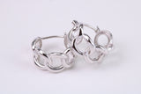 15 mm Round Hoop Creole Earrings Made from Solid 925 Grade Sterling Silver