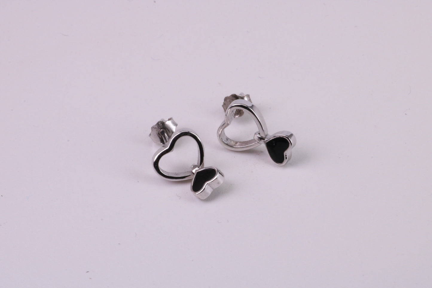Love Heart Cubic Zirconia set Earrings, Very Dressy, Made from Solid 925 Grade Sterling Silver