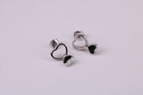 Love Heart Cubic Zirconia set Earrings, Very Dressy, Made from Solid 925 Grade Sterling Silver