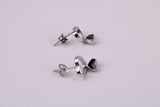 Love Heart Cubic Zirconia set Earrings, Very Dressy, Made from Solid 925 Grade Sterling Silver