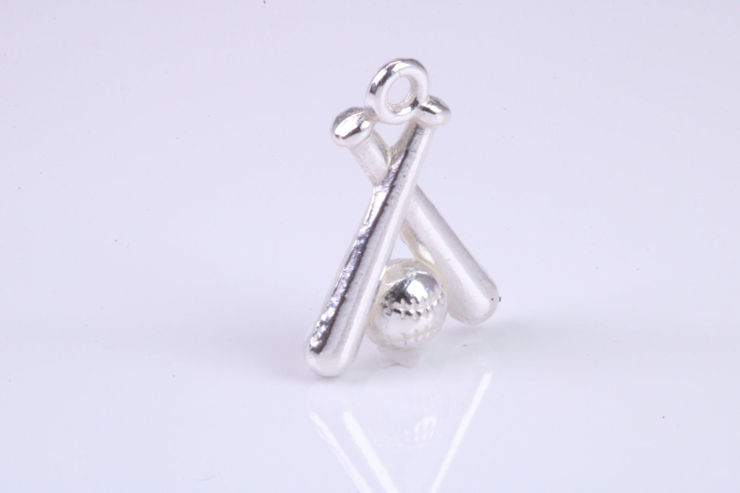 Baseball Set Charm, Traditional Charm, Made from Solid 925 Grade Sterling Silver, Complete with Attachment Link