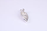 Dingy Boat Charm, Made from Solid Cast Silver, Complete with Attachment Link