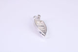 Dingy Boat Charm, Traditional Charm, Made from Solid 925 Grade Sterling Silver, Complete with Attachment Link