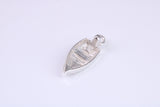 Dingy Boat Charm, Traditional Charm, Made from Solid 925 Grade Sterling Silver, Complete with Attachment Link