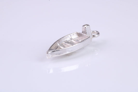 Dingy Boat Charm, Traditional Charm, Made from Solid 925 Grade Sterling Silver, Complete with Attachment Link