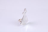 Party Dress Charm, Traditional Charm, Made from Solid 925 Grade Sterling Silver, Complete with Attachment Link