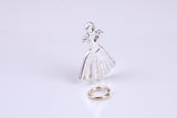 Party Dress Charm, Traditional Charm, Made from Solid 925 Grade Sterling Silver, Complete with Attachment Link