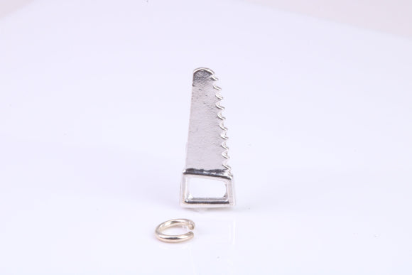 Saw Charm, Traditional Charm, Made from Solid 925 Grade Sterling Silver, Complete with Attachment Link