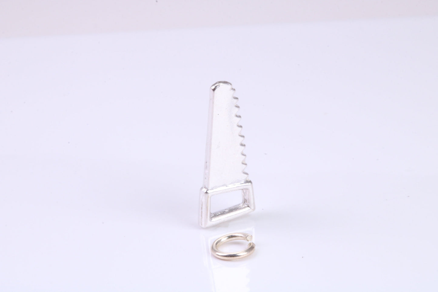 Saw Charm, Traditional Charm, Made from Solid 925 Grade Sterling Silver, Complete with Attachment Link