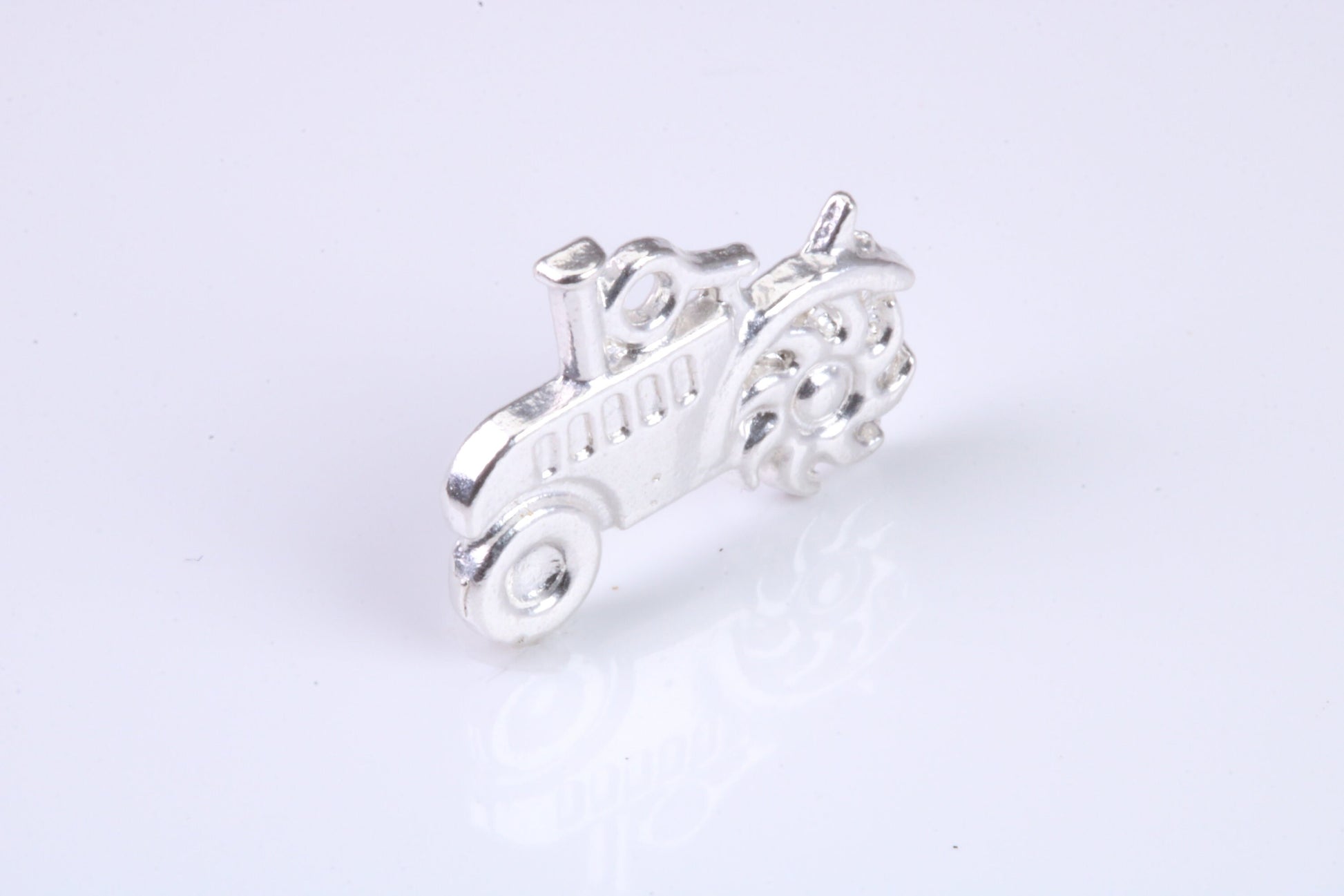 Farm Tractor Charm, Traditional Charm, Made from Solid 925 Grade Sterling Silver, Complete with Attachment Link