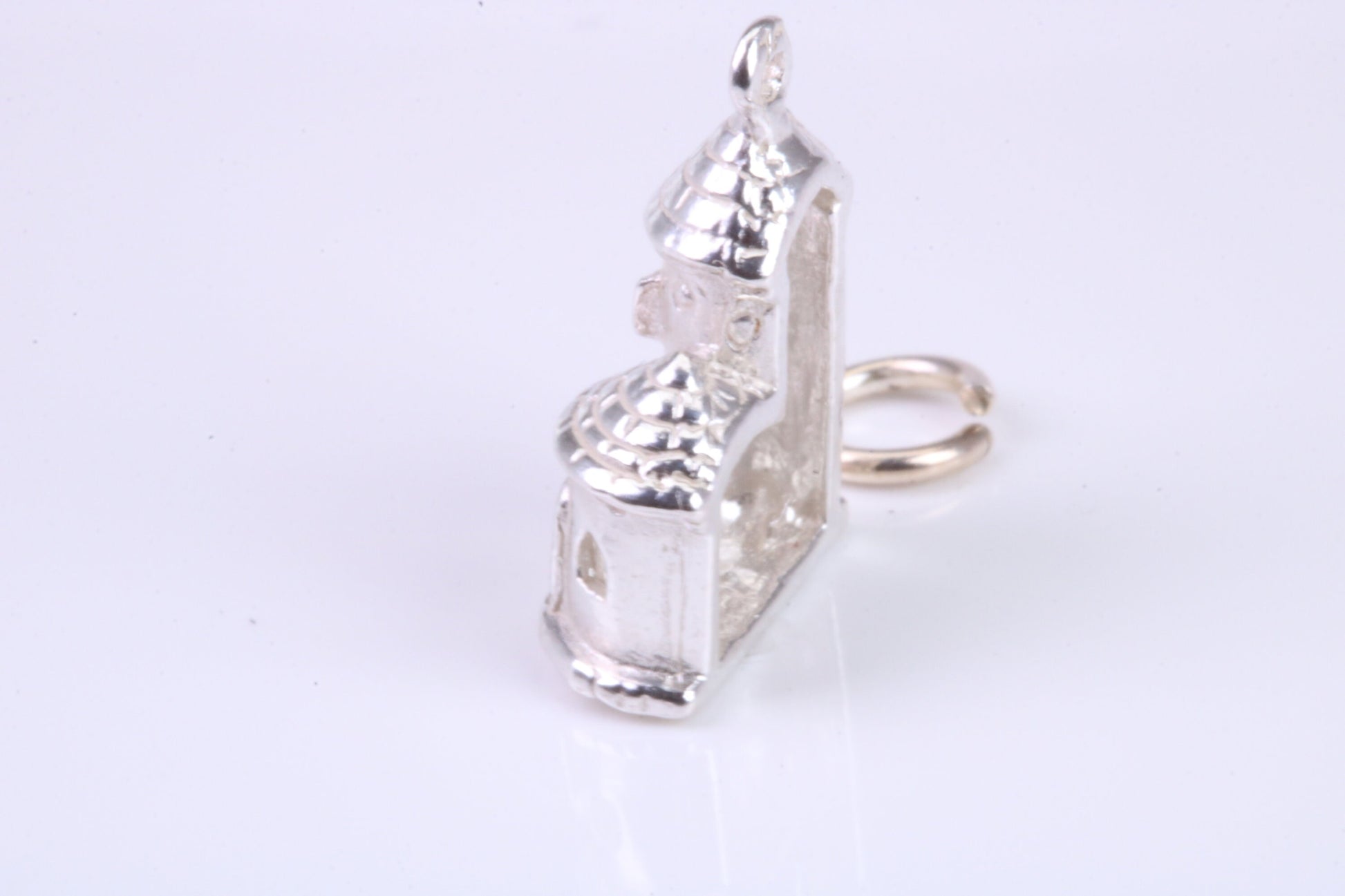 Castle Charm, Traditional Charm, Made from Solid 925 Grade Sterling Silver, Complete with Attachment Link