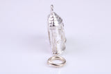 Castle Charm, Traditional Charm, Made from Solid 925 Grade Sterling Silver, Complete with Attachment Link