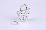 Shopping Bag Charm, Traditional Charm, Made from Solid 925 Grade Sterling Silver, Complete with Attachment Link