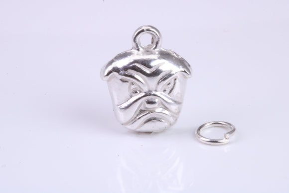 Bull Dog Charm, Traditional Charm, Made from Solid 925 Grade Sterling Silver, Complete with Attachment Link