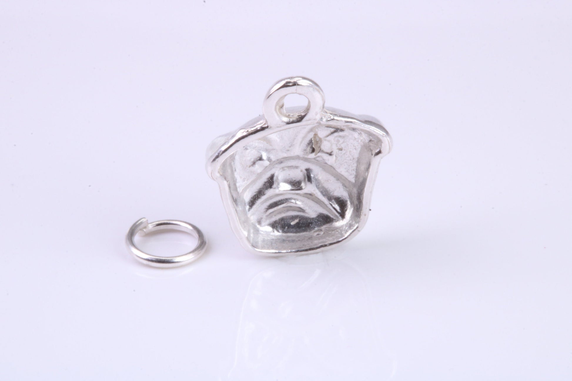 Bull Dog Charm, Traditional Charm, Made from Solid 925 Grade Sterling Silver, Complete with Attachment Link
