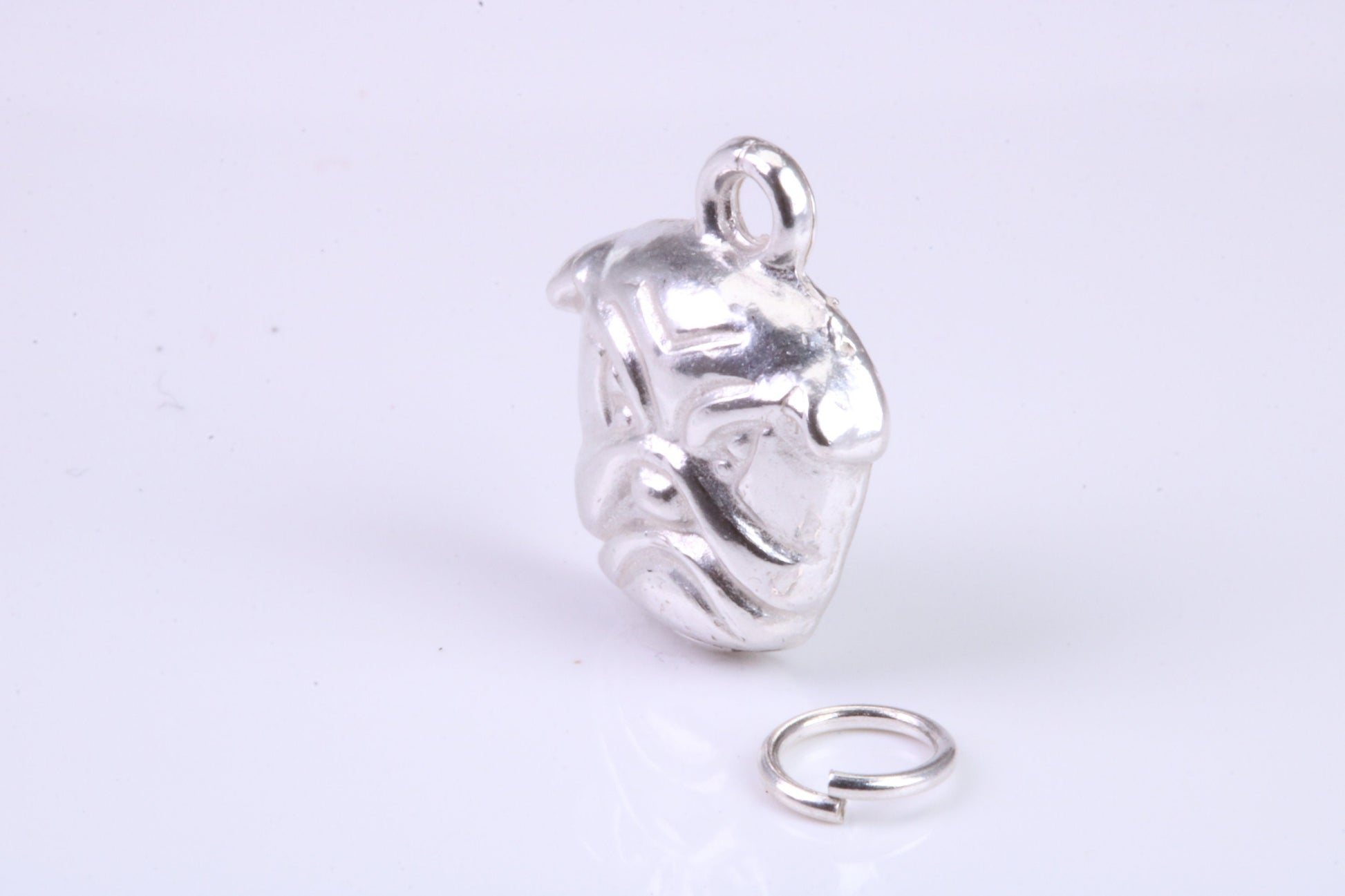 Bull Dog Charm, Traditional Charm, Made from Solid 925 Grade Sterling Silver, Complete with Attachment Link