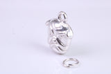 Bull Dog Charm, Traditional Charm, Made from Solid 925 Grade Sterling Silver, Complete with Attachment Link