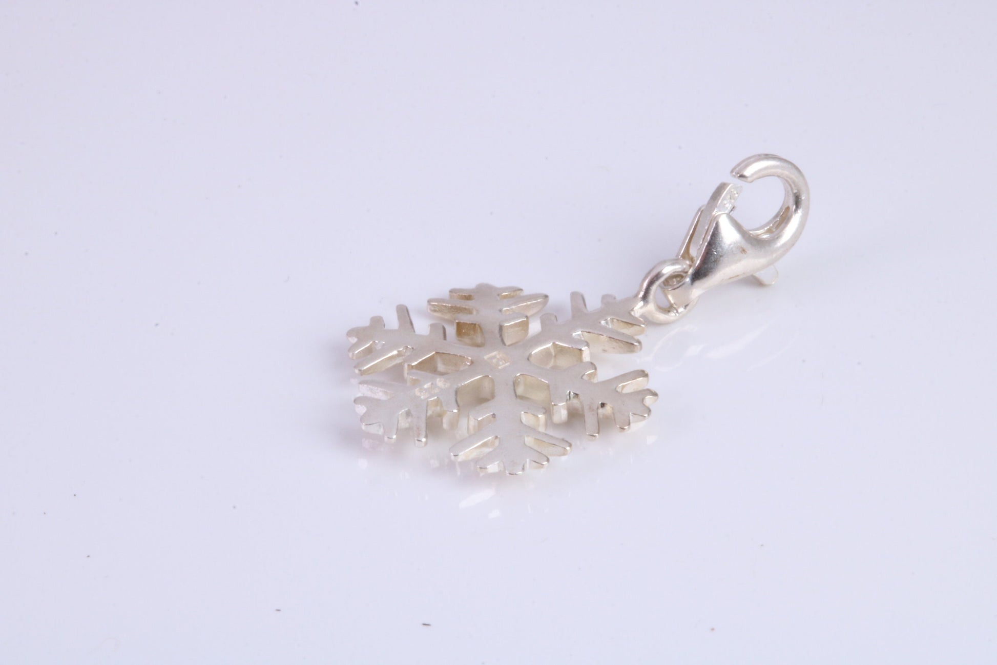 Snow Flake Charm, Traditional Charm, Made from Solid 925 Grade Sterling Silver, Complete with Attachment Link