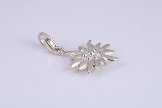 Sun Charm, Traditional Charm, Made from Solid 925 Grade Sterling Silver, Complete with Attachment Link