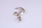Moon and Star Charm, Traditional Charm, Made from Solid 925 Grade Sterling Silver, Complete with Attachment Link