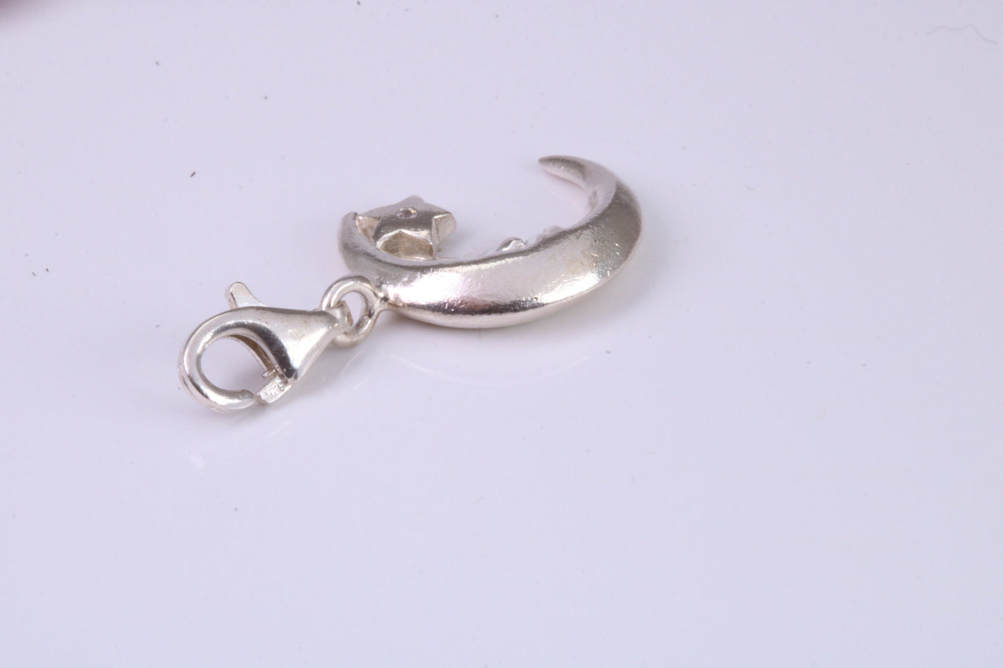 Moon and Star Charm, Traditional Charm, Made from Solid 925 Grade Sterling Silver, Complete with Attachment Link