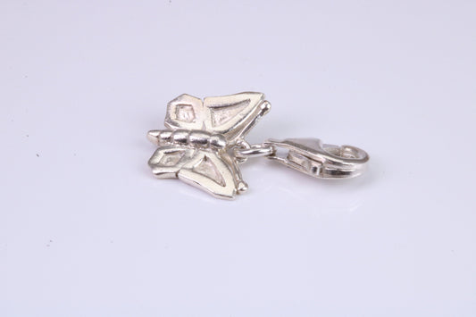 Butterfly Charm, Traditional Charm, Made from Solid 925 Grade Sterling Silver, Complete with Attachment Link