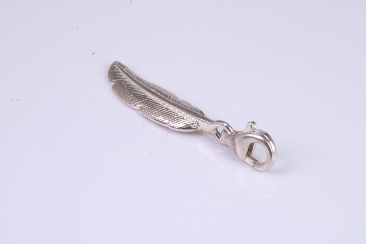 Feather Charm, Traditional Charm, Made from Solid 925 Grade Sterling Silver, Complete with Attachment Link