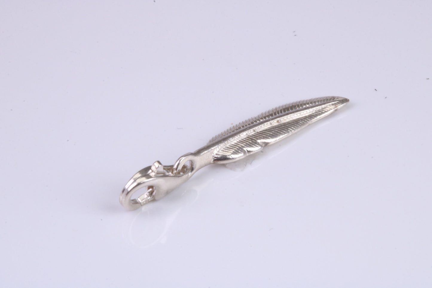 Feather Charm, Traditional Charm, Made from Solid 925 Grade Sterling Silver, Complete with Attachment Link