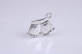 Shorts Charm, Traditional Charm, Made from Solid 925 Grade Sterling Silver, Complete with Attachment Link
