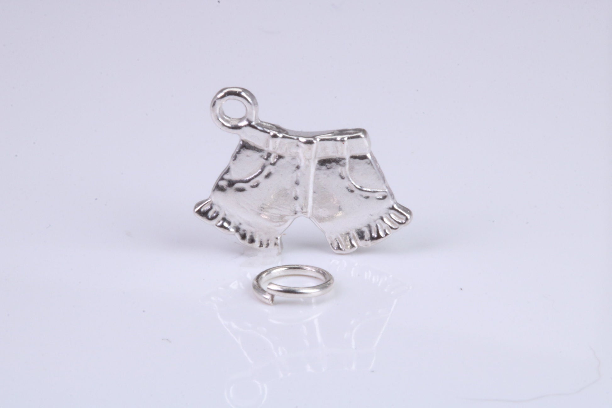 Shorts Charm, Traditional Charm, Made from Solid 925 Grade Sterling Silver, Complete with Attachment Link