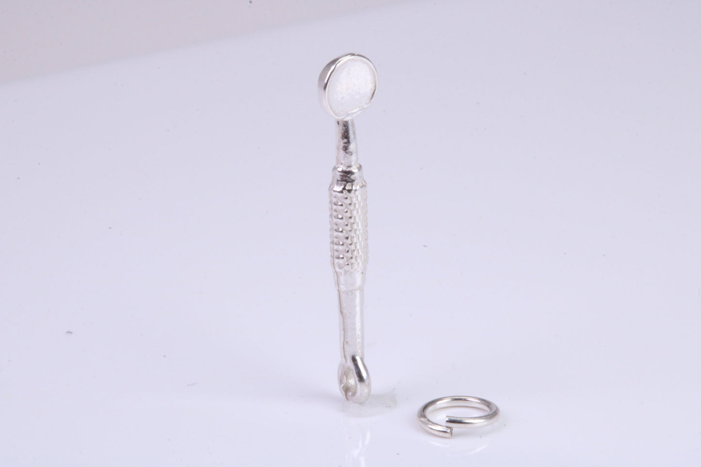 Dental Mirror Charm, Traditional Charm, Made from Solid 925 Grade Sterling Silver, Complete with Attachment Link