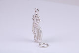 Golf Bag Charm, Traditional Charm, Made from Solid 925 Grade Sterling Silver, Complete with Attachment Link